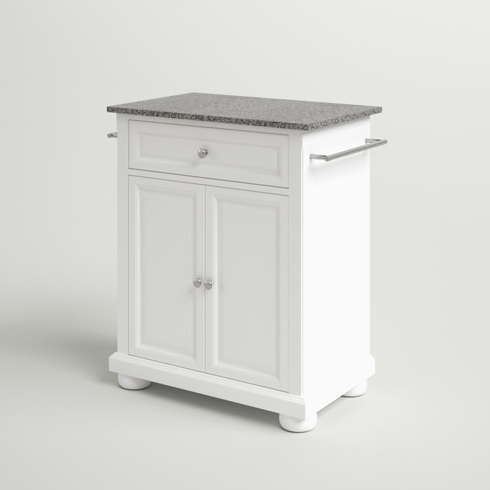Three Posts™ Hedon 31'' Wide Rolling Kitchen Cart with Granite Top